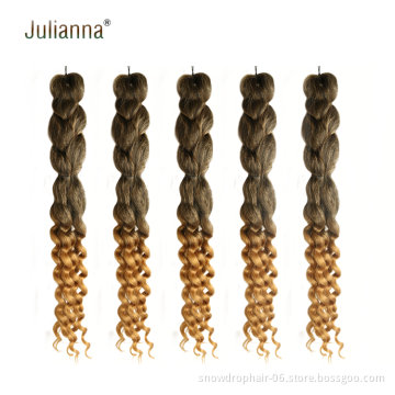 Julianna  Coi Leray Braids With Curls Synthetic Naturally Layered Curly Curled Pre Style Goddess Curl Braiding Hair
